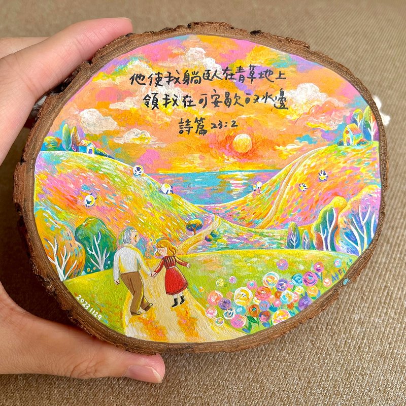 原木画订制【人物+梦幻风景】定制画像 受洗礼 生日礼 福音礼 - 画框/相框 - 木头 多色