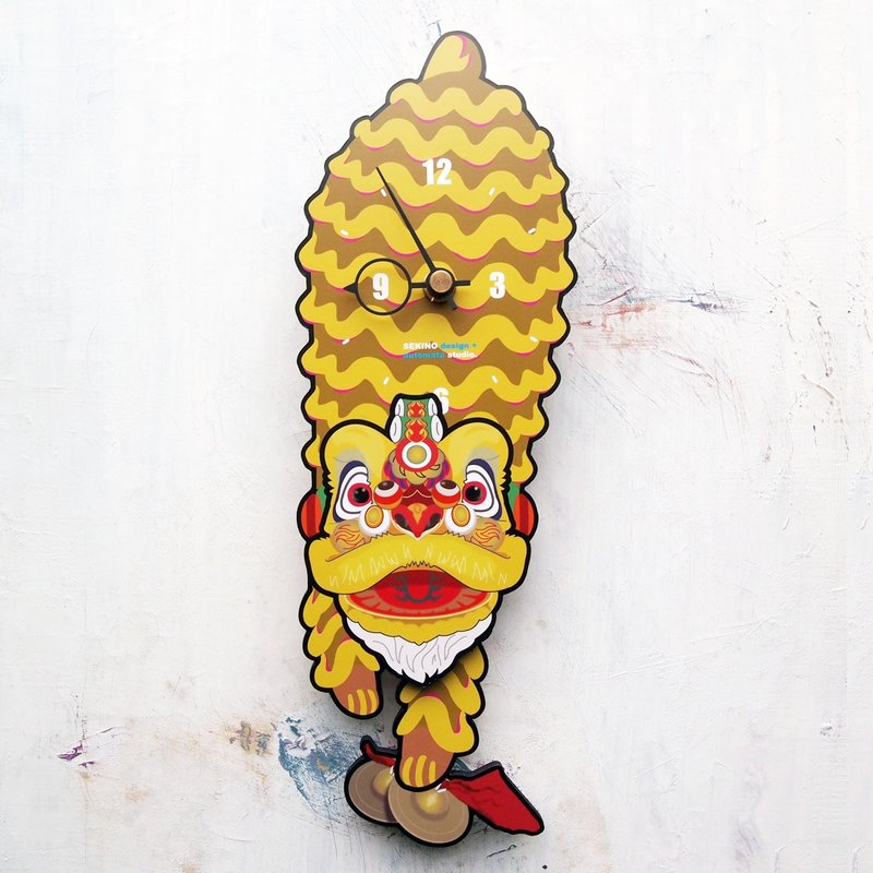 LION DANCE-TAIWAN - Pendulum Clock - 时钟/闹钟 - 木头 红色