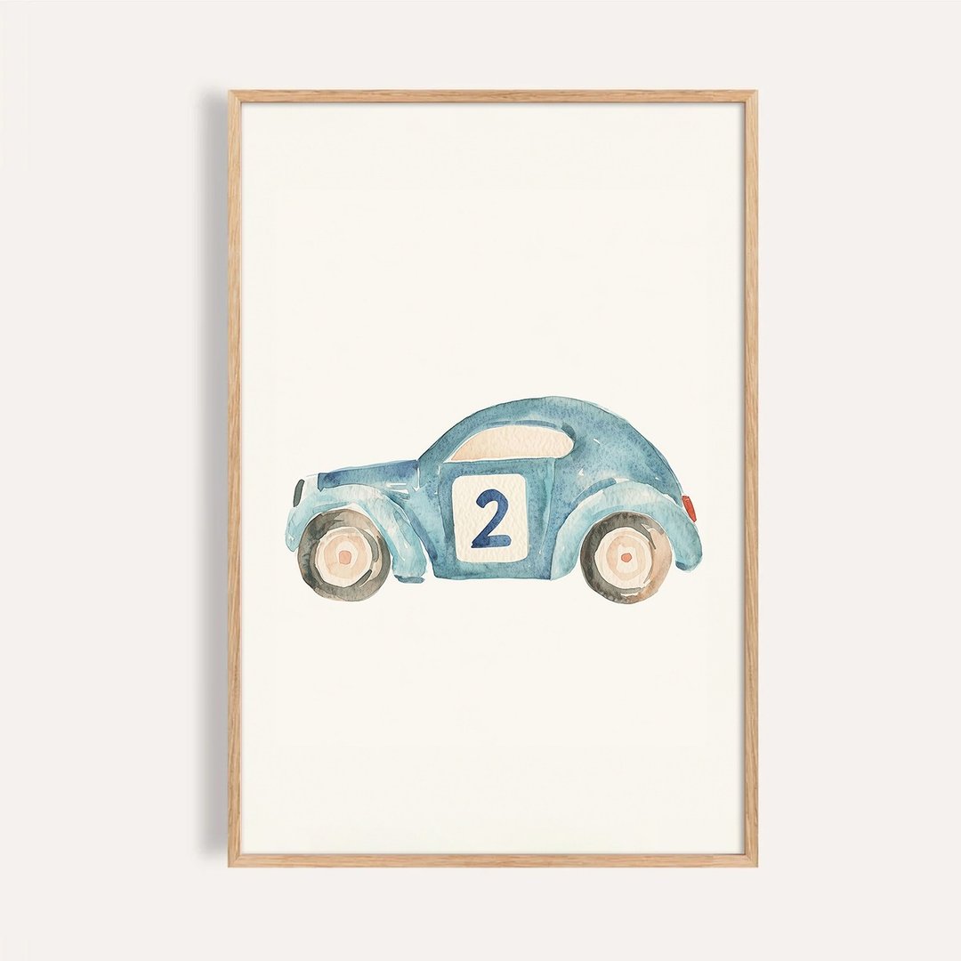 蓝色2号小甲虫 Blue Beetle No2 / 童话系列汽车插画 - 海报/装饰画/版画 - 纸 