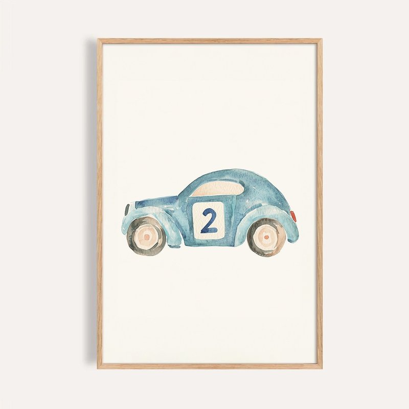 蓝色2号小甲虫 Blue Beetle No2 / 童话系列汽车插画 - 海报/装饰画/版画 - 纸 