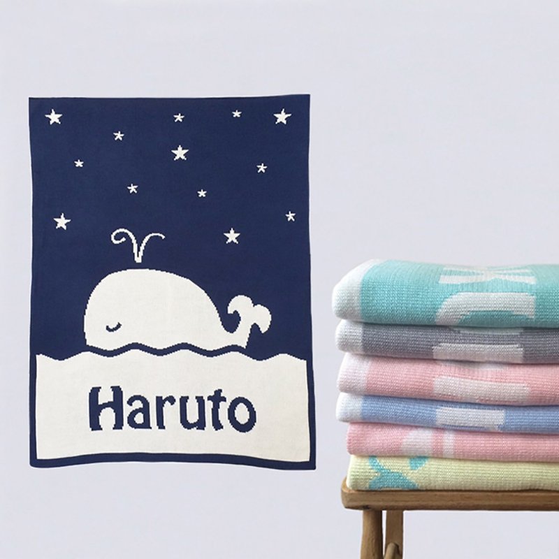 定制化姓名毯子・Wheal 大号 90x120cm - 满月礼盒 - 其他材质 多色