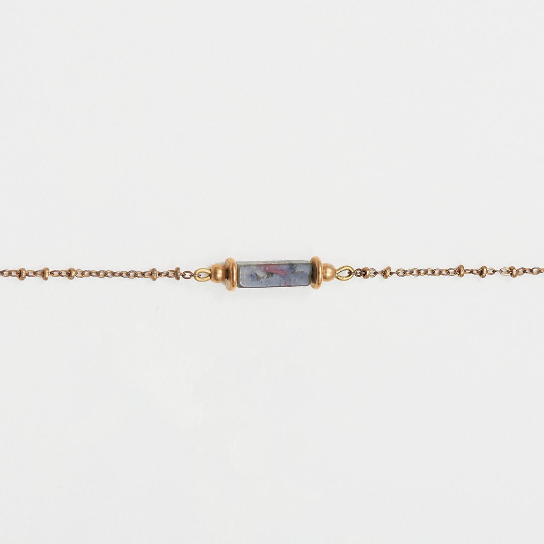 长方砖珠链手链 - Cuboid Brick Jade ' Bead Chain Bracelet - 手链/手环 - 宝石 金色