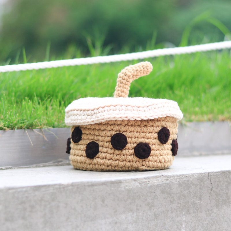 【影片教学+材料包】珍珠奶茶盒子 - 编织/刺绣/羊毛毡/裁缝 - 棉．麻 多色