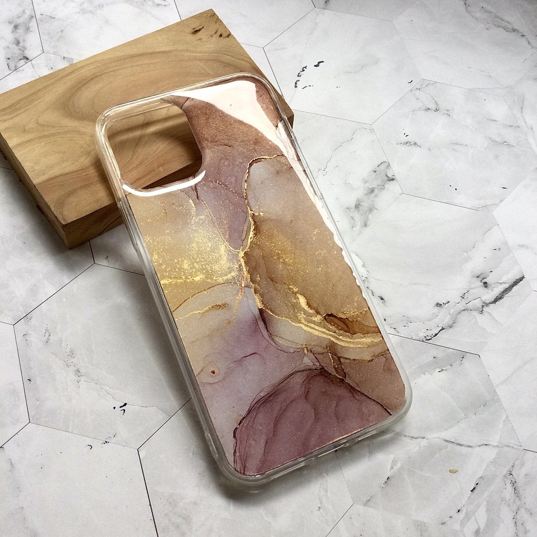 奶茶  原创手作手机壳 IPhone12/12pro/酒精墨水/情人节 - 手机壳/手机套 - 硅胶 粉红色