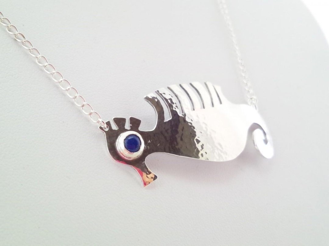 Sea Dragon ◇ Natural Lapis Lazuli / Silver - 项链 - 其他金属 