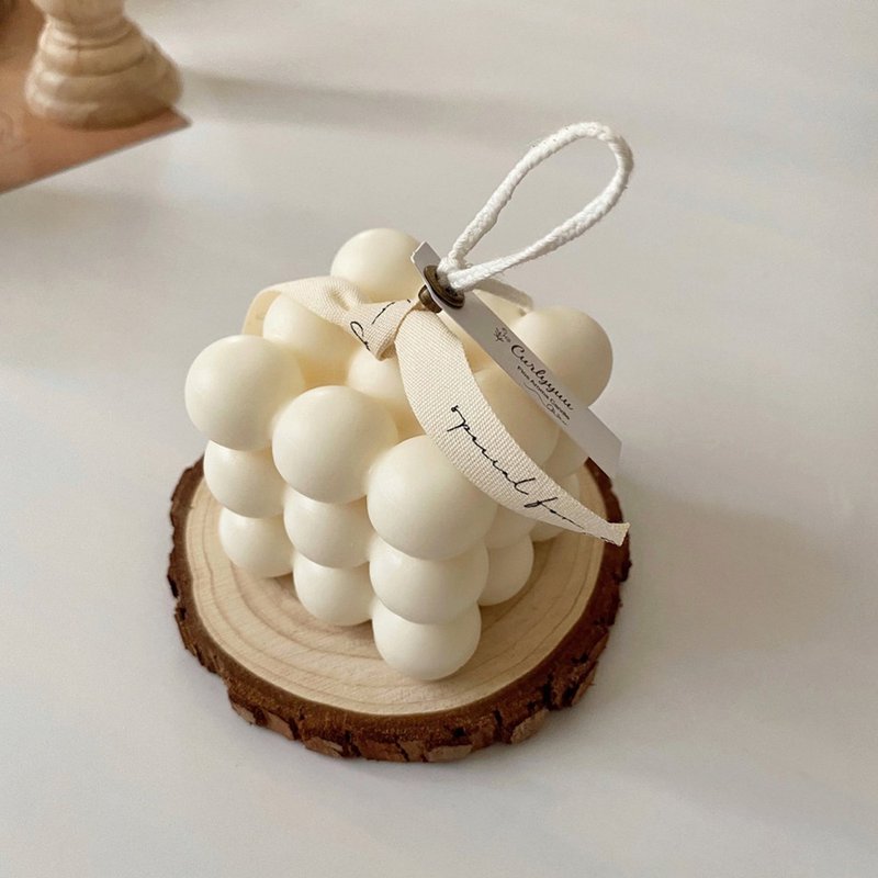 ins汤圆球球 几何香氛蜡烛 - 蜡烛/烛台 - 蜡 白色