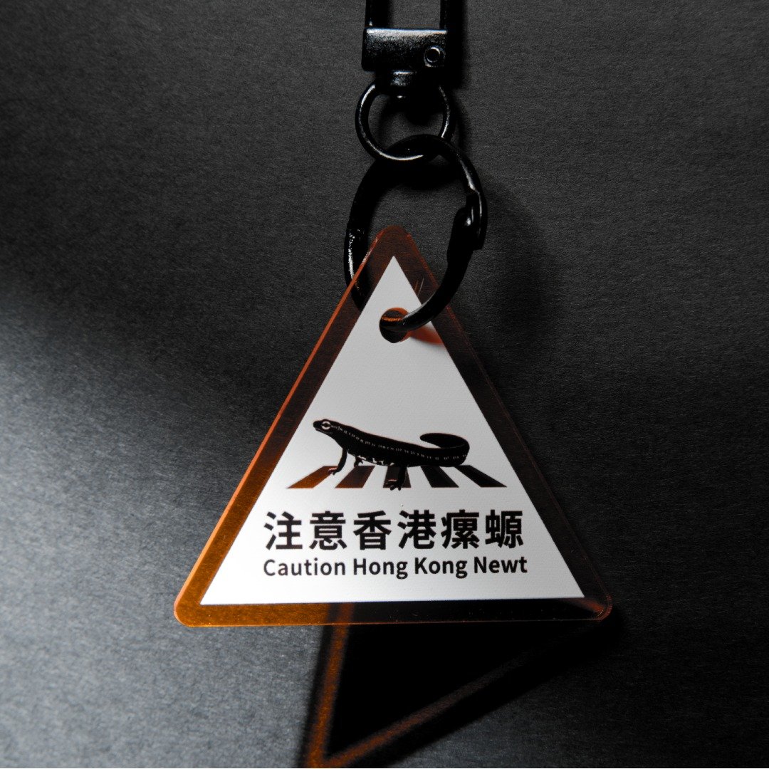 注意路上的香港瘰螈 警告牌匙扣 - 钥匙链/钥匙包 - 其他材质 红色