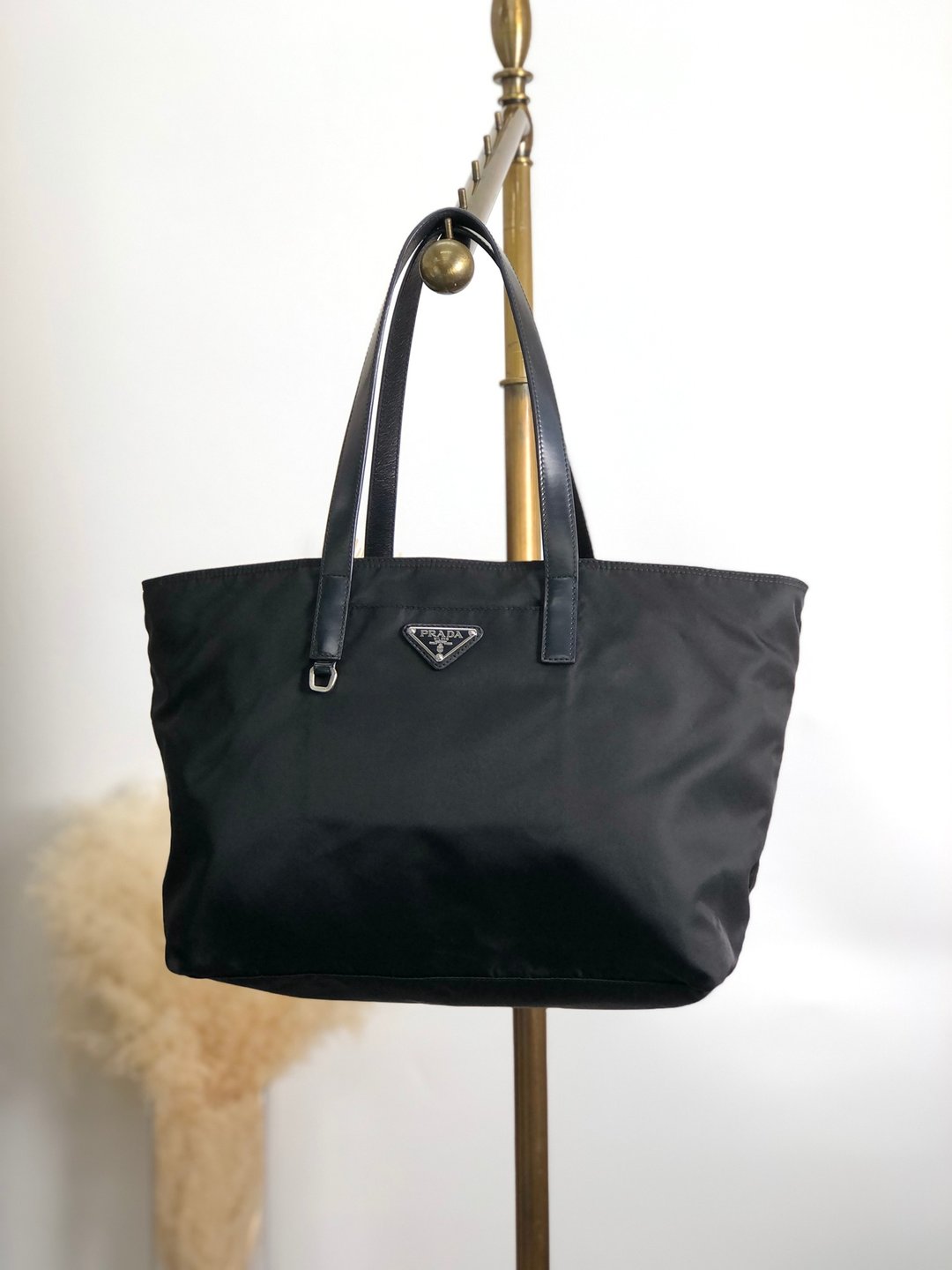 【日本直送，品牌二手包包】PRADA普拉达手提包黑三角形logo尼龙vintage旧款k3r2vi - 手提包/手提袋 - 尼龙 黑色