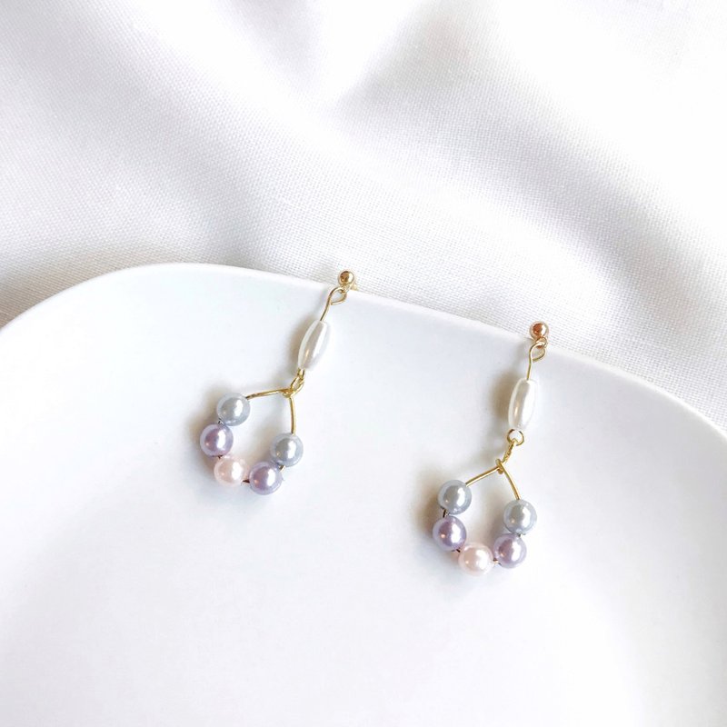 纯净花语 - 手作耳环 - 耳环/耳夹 - 其他材质 多色