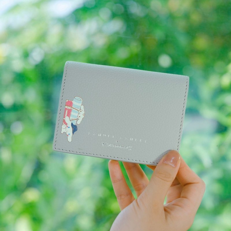 【限定联乘】Samuel Ashley x Cinnamoroll折叠式皮革钱包 - 灰色 - 皮夹/钱包 - 真皮 灰色