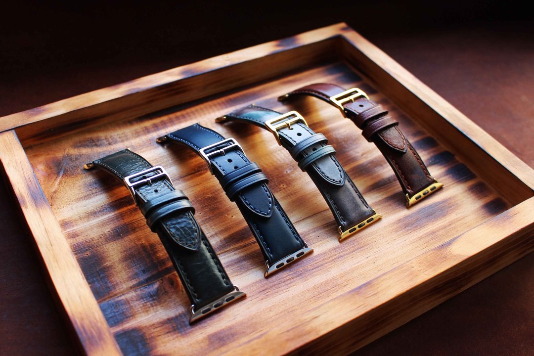 【Apple Watch 20mm 经典表带】各版本各尺寸适用 Ultra 适用 - 表带 - 真皮 蓝色