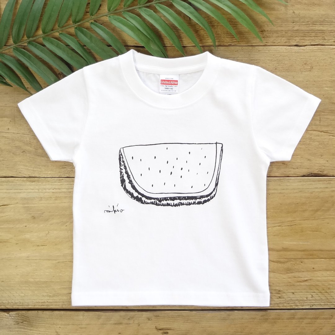 Monocolor Watermelon Baby Kids T-shirt White - 童装上衣 - 棉 白色