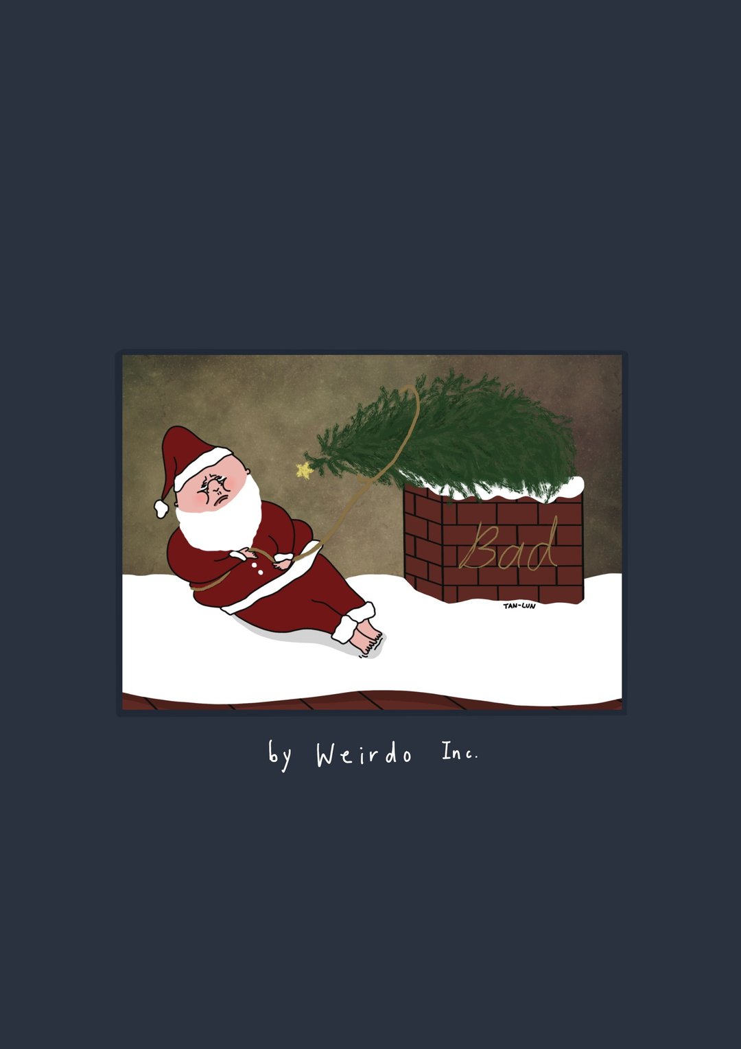 【圣诞卡片】Bad Bad Santa - 卡片/明信片 - 纸 蓝色