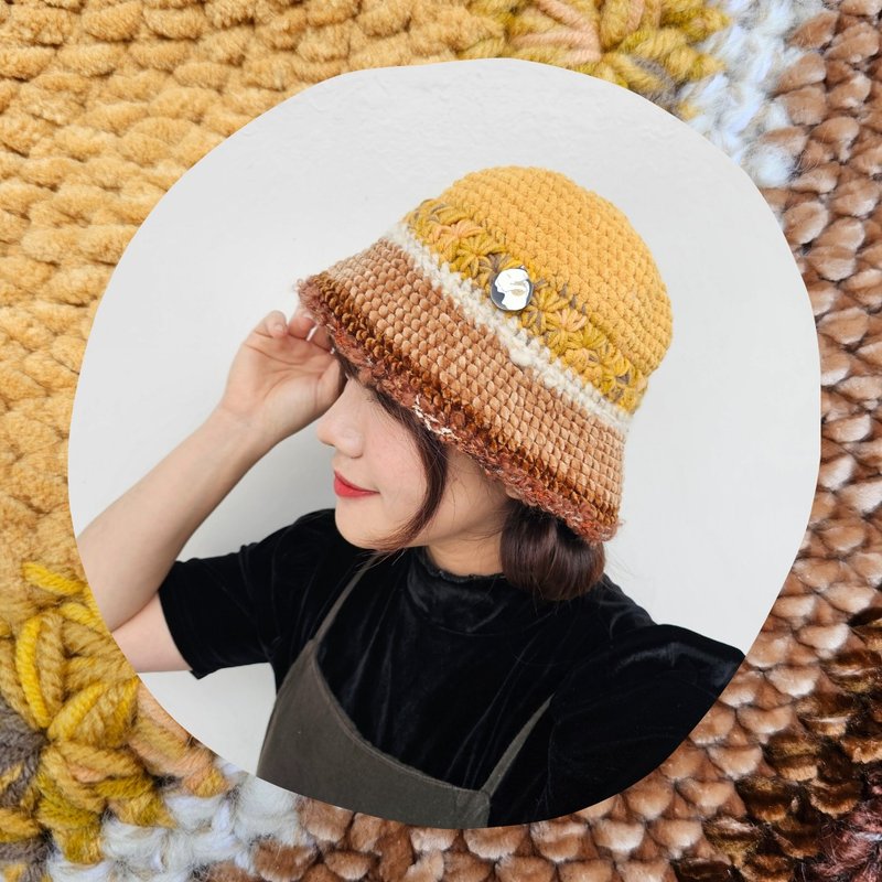 手编毛帽 / 依兰 - 帽子 - 羊毛 黄色