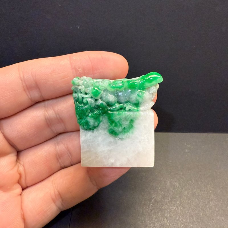 瀚玉珠宝 A货翡翠 貔貅巧色绿印章 天然翡翠 镇宅招财 - 其他 - 玉石 