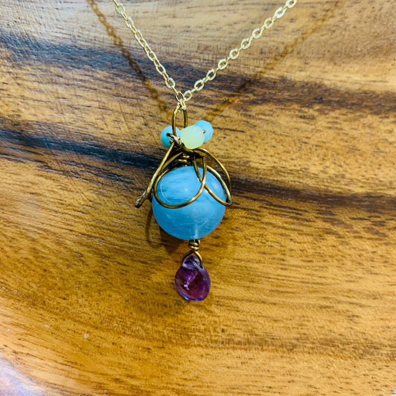 翩翩  海蓝宝款 - 项链 - 水晶 蓝色