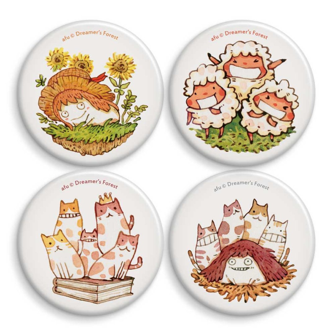afu大胸章 / 森林动物系列 - 58mm - 徽章/别针 - 塑料 