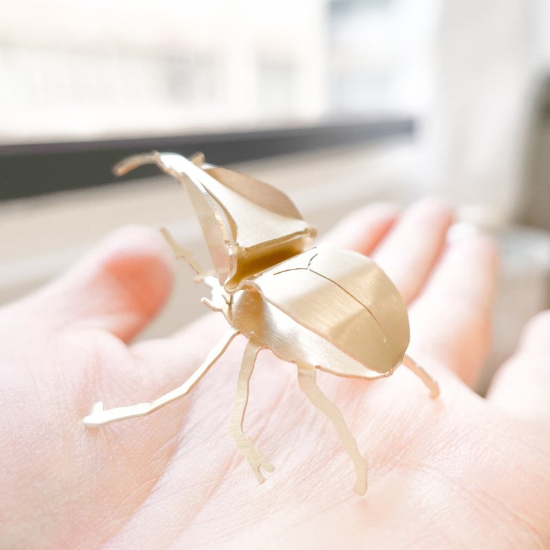 赫克力士 - 黄铜昆虫折叠摆设 装饰 玻璃摆设 - 摆饰 - 铜/黄铜 金色