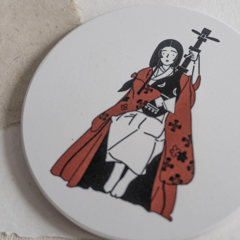 硅藻土吸水杯垫 日本女孩 - 红 送礼 礼物 - 摆饰 - 环保材料 