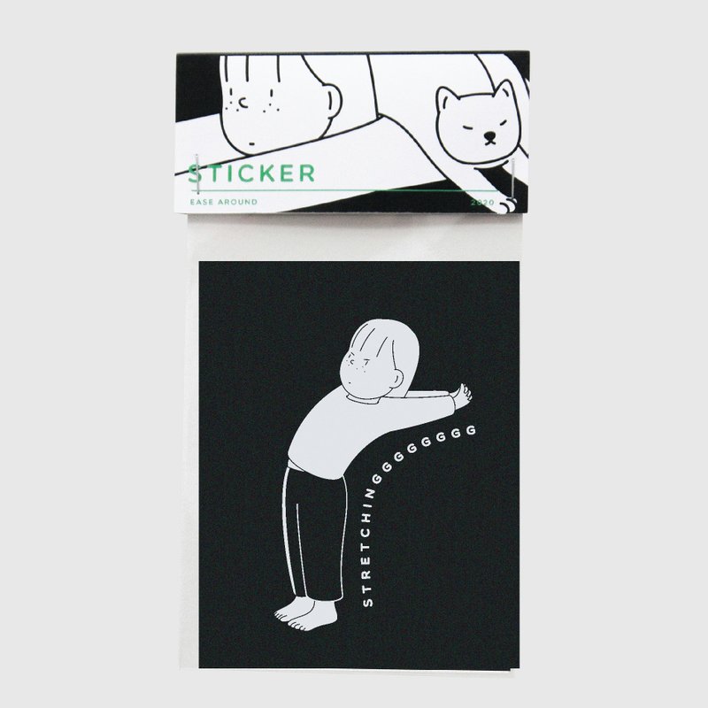 STICKER - STRETCHINGGGG - 贴纸 - 纸 黑色
