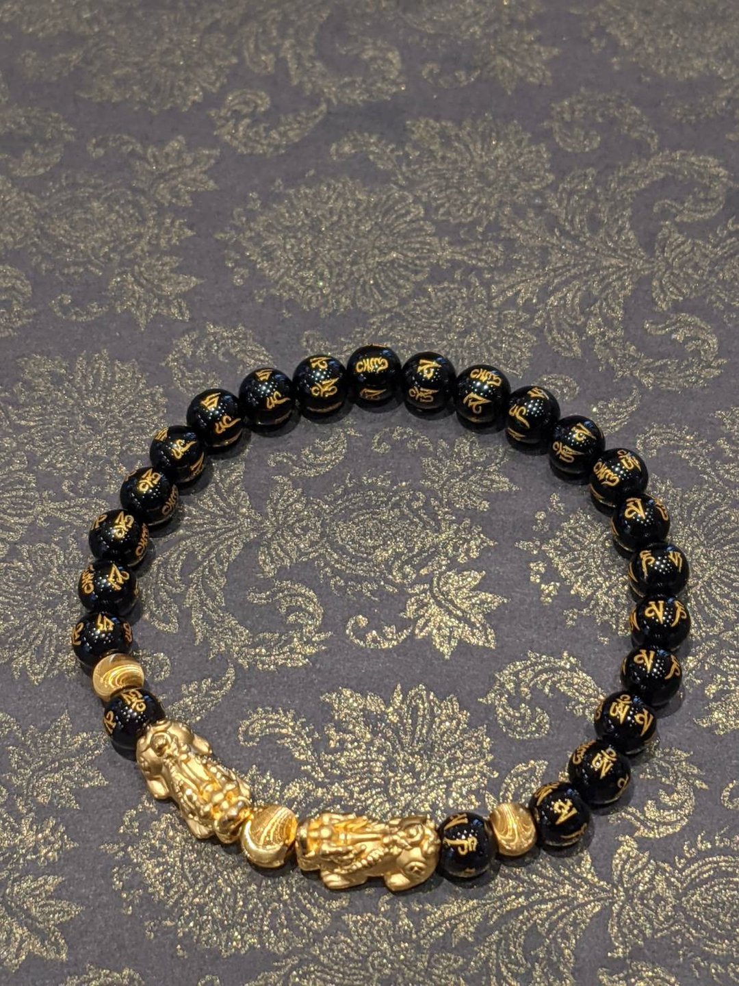 招财开运貔貅-招财 纳福 旺业绩 - 手链/手环 - 24k 金 金色