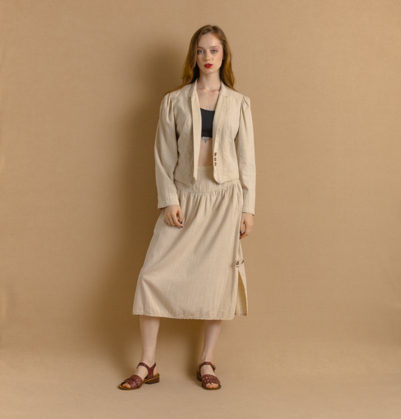 维也纳奥地利传统服饰 Dirndln 蒂罗尔巴伐利亚 Oktoberfest 裙装套组 7859 - 背带裤/连体裤 - 亚麻 卡其色