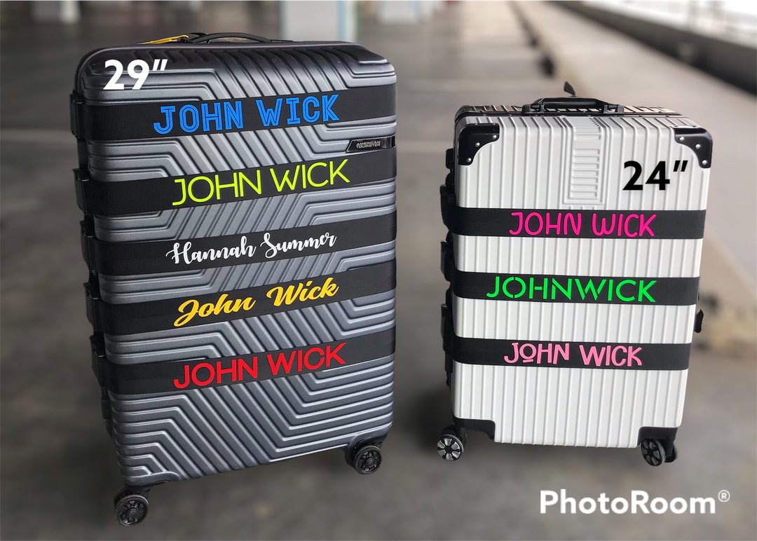 Personalised Luggage strap, Luggage Strap, Travel Belt, #02 - 行李箱/行李箱保护套 - 尼龙 黑色