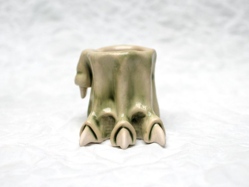 恐龙脚脚　牙刷架　摆饰　花器 - 花瓶/陶器 - 瓷 绿色