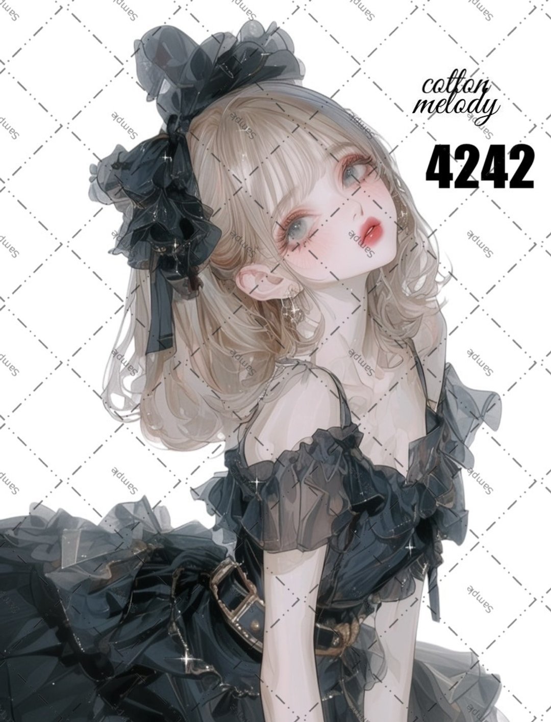 original sticker no.4242 人物贴纸 原创贴纸 原创人物贴纸 装饰贴纸 cotton melody - 贴纸 - 纸 