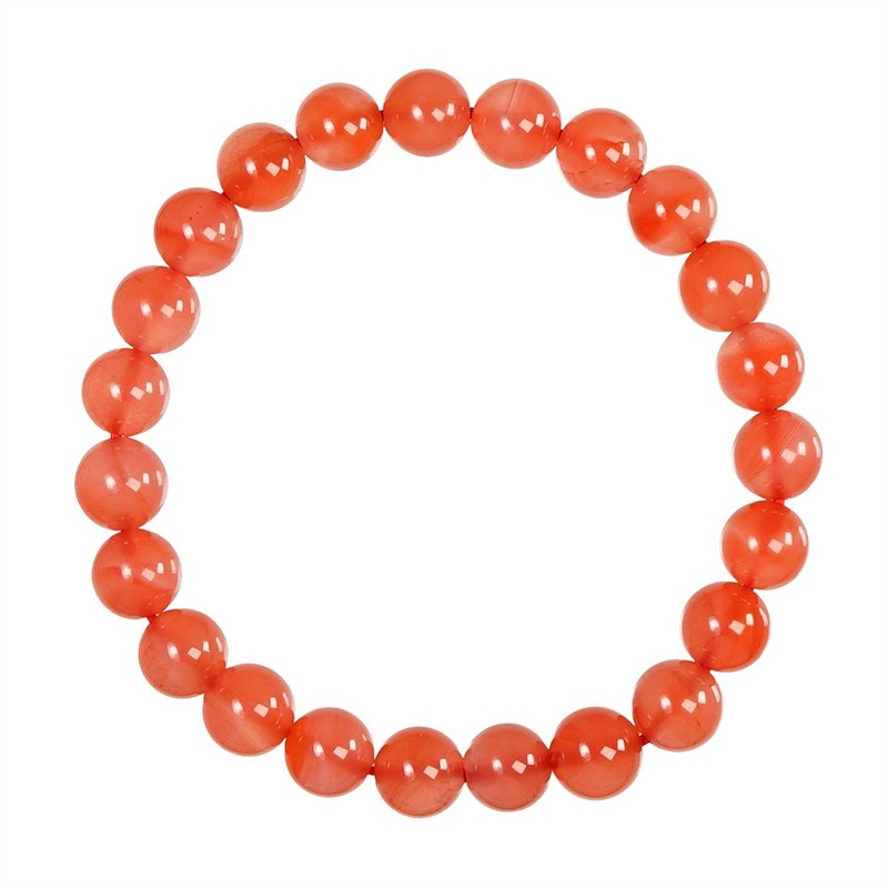 【正佳珠宝】南红玛瑙 顶级玉化樱桃红 7.8-8.3mm 川料南红玛瑙 - 手链/手环 - 半宝石 多色