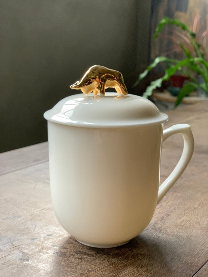 金牛报喜冻玉盖杯 - 其他杯子 - 瓷 