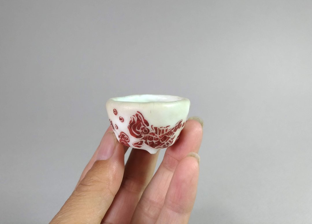 柳畔春嘉∣赤绘锦鲤豆盆钵 日本名家盆 - 其他 - 瓷 