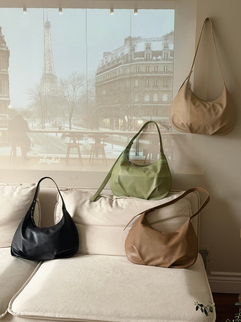 韩国 The Ally | Mellow bag 멜로우백 | 韩系水饺包 - 手提包/手提袋 - 其他材质 卡其色