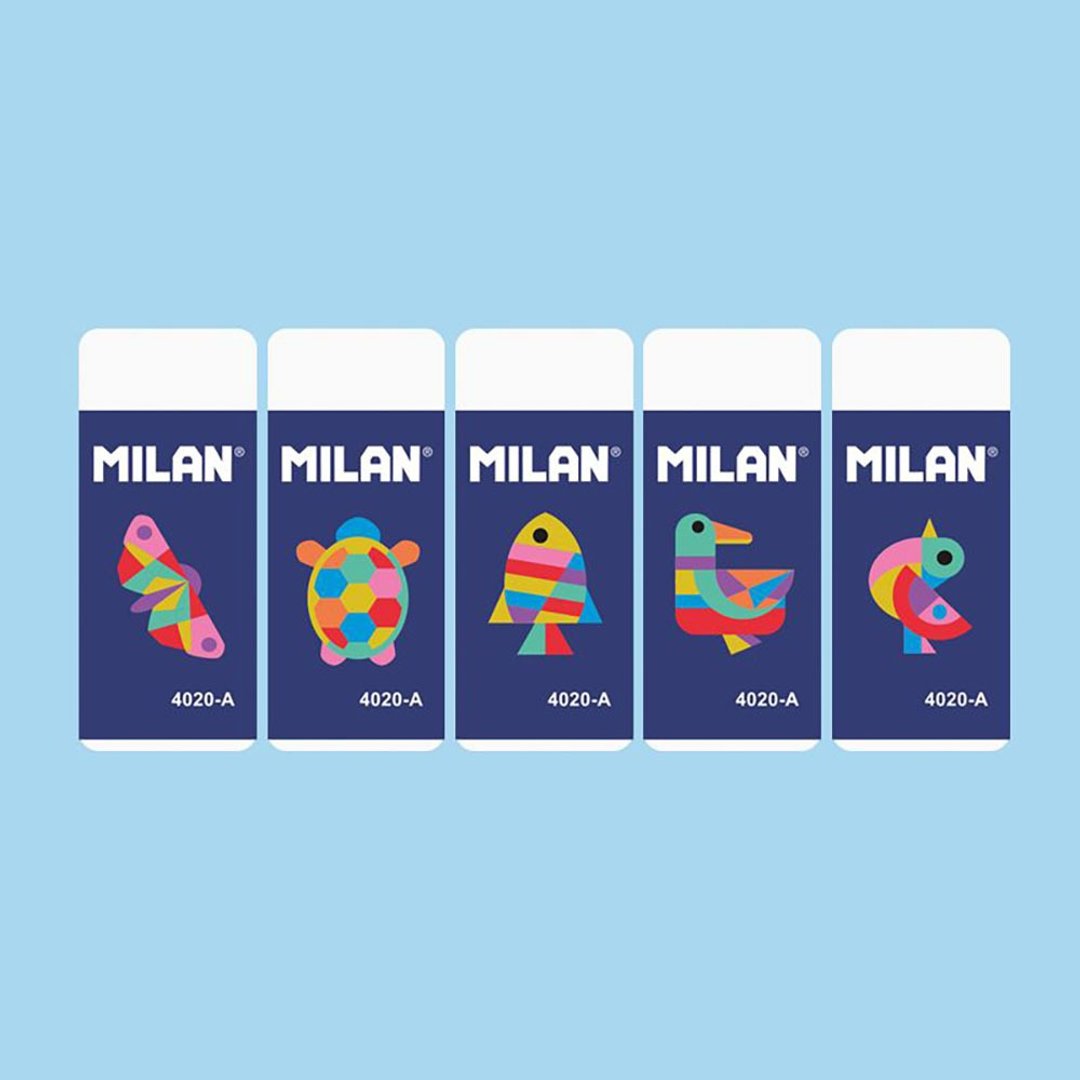 MILAN经典橡皮擦_几何动物(5入) - 其他 - 橡胶 白色