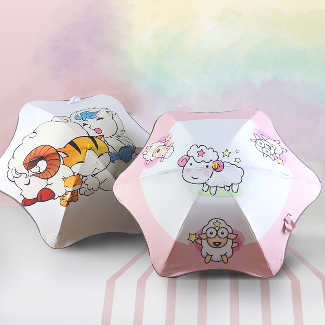 BGG 圆角小童动物直骨伞 - 儿童雨衣/雨具 - 聚酯纤维 多色