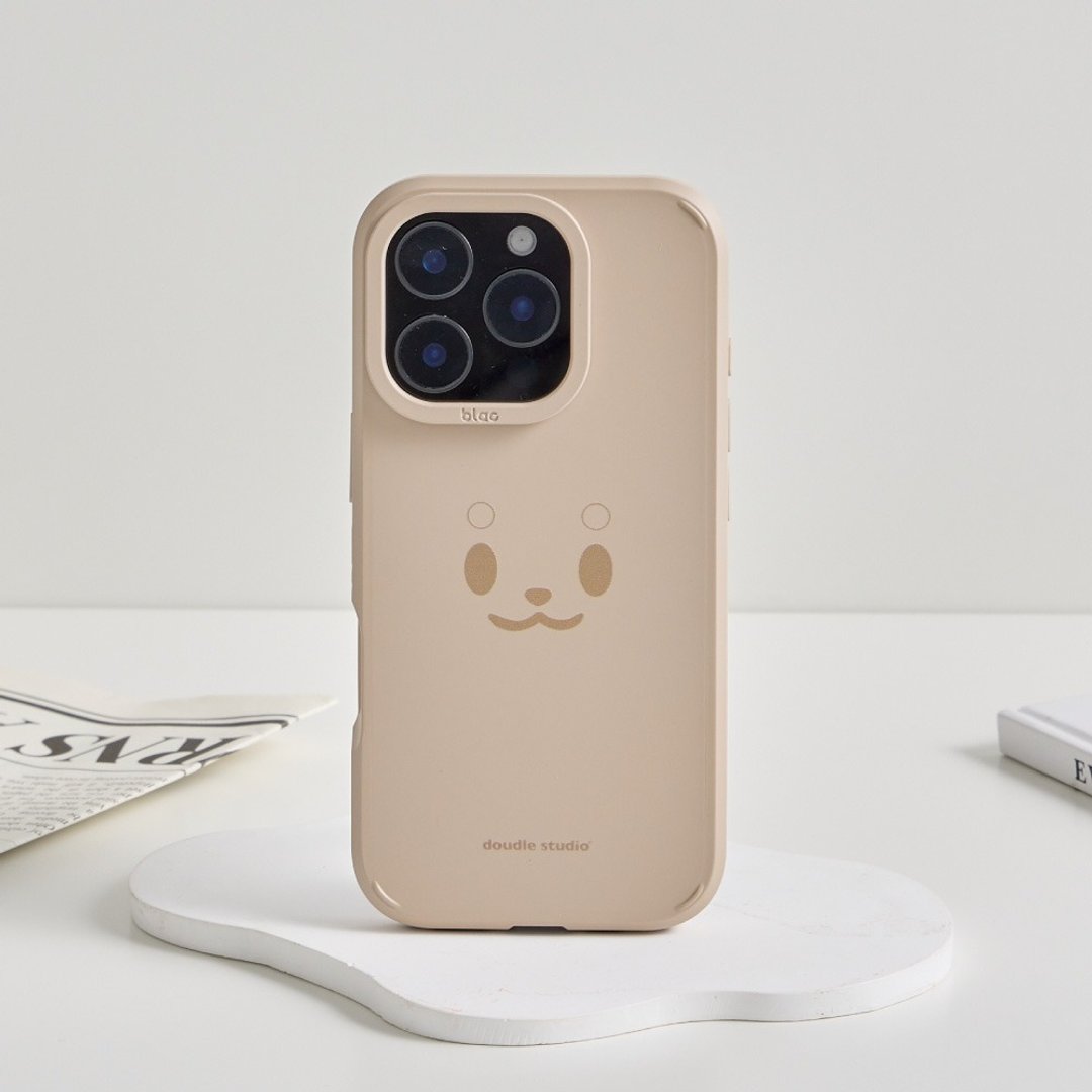 doudle studio豆豆表情峡谷强悍MagSafe iPhone手机壳-燕麦奶 - 手机壳/手机套 - 塑料 卡其色