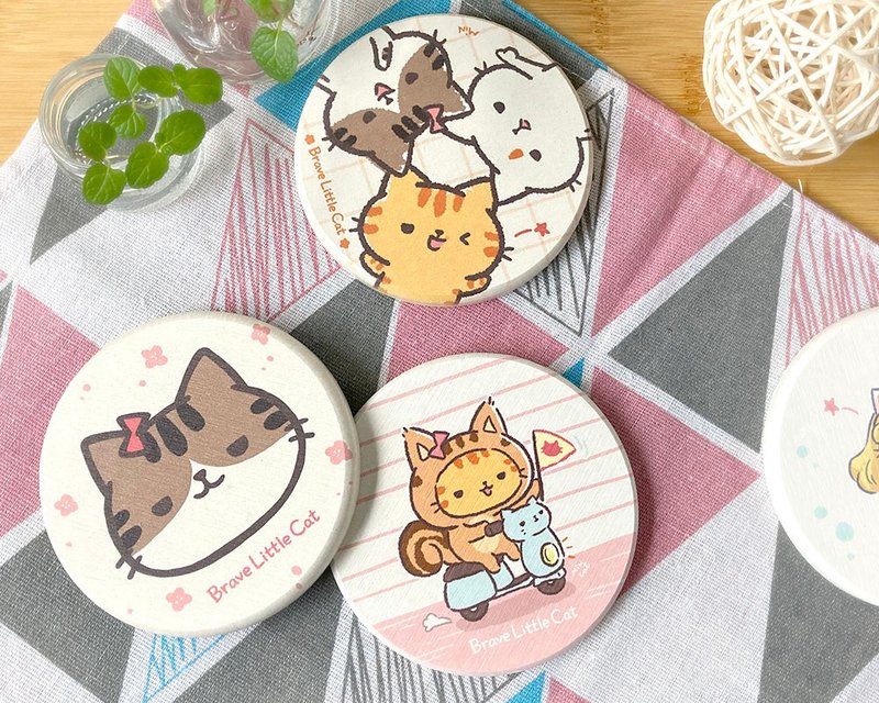 勇者猫 硅藻土 吸水杯垫 共3款 - 杯垫 - 其他材质 