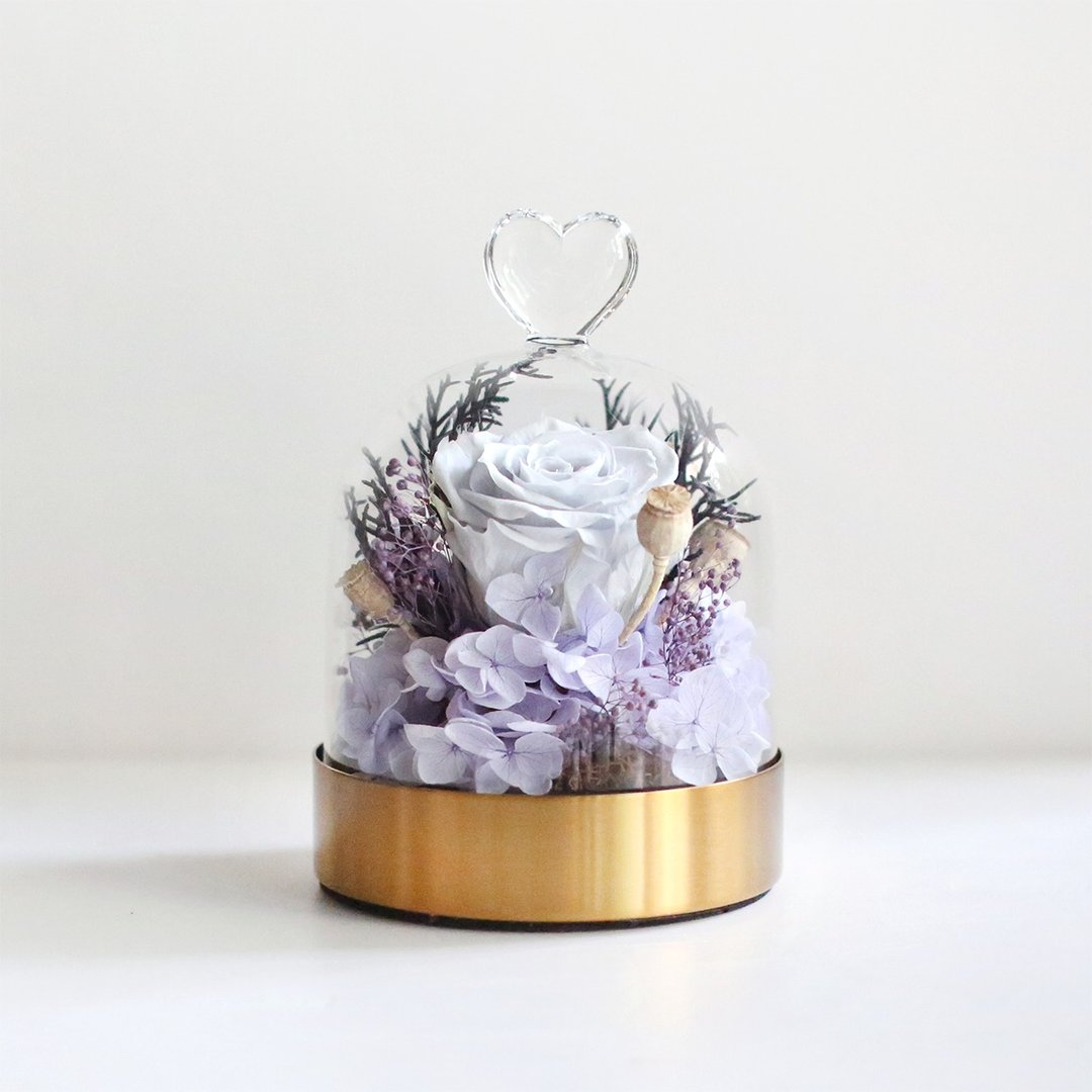 My heart 玫瑰玻璃盅 - 粉紫 - 干燥花/捧花 - 植物．花 紫色