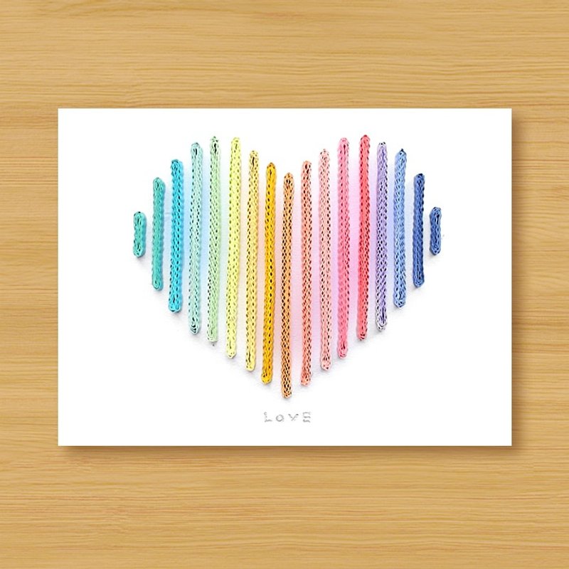 手工卷纸卡片 _ 幸福生活条纹爱心 - 母亲卡、情人卡、感谢卡 - 卡片/明信片 - 纸 多色