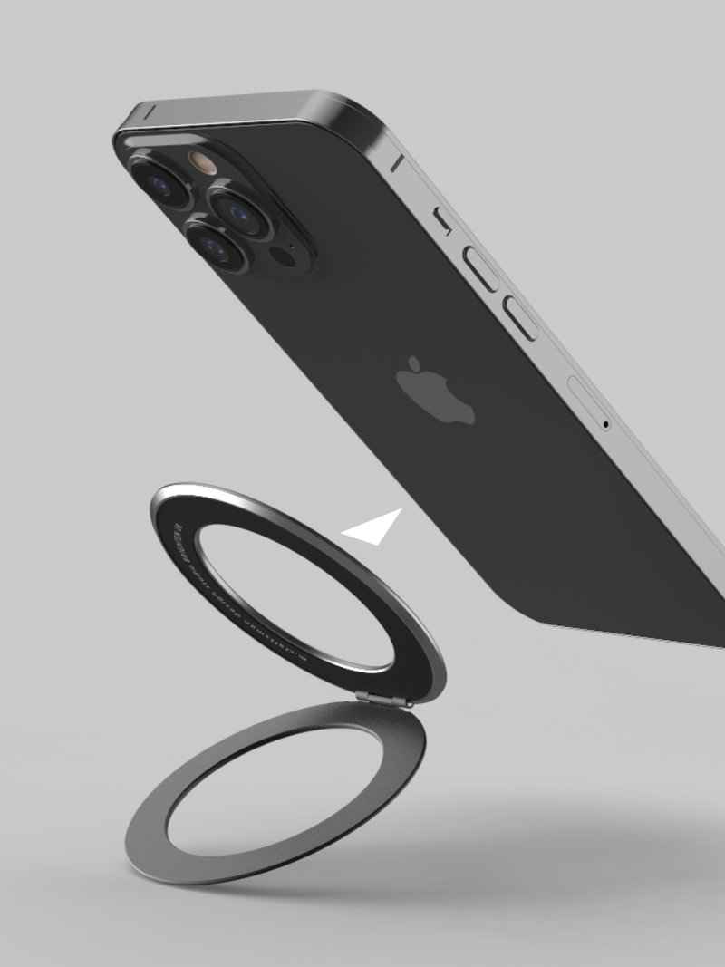 磁吸手机支架 (兼容MagSafe) | 超薄指环 MagRing - 手机座/防尘塞 - 其他金属 灰色