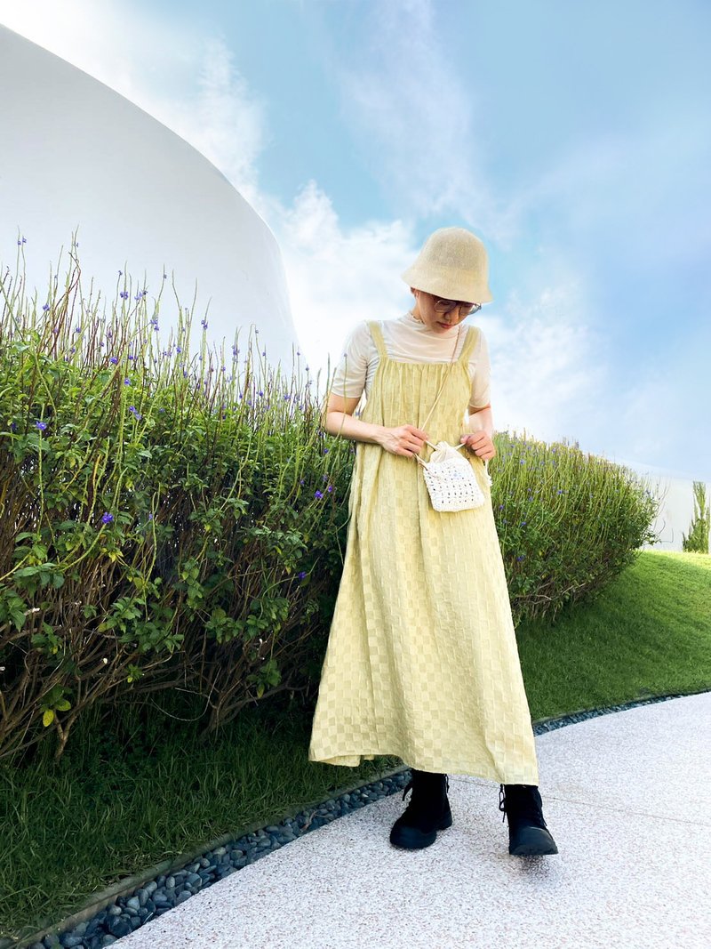 日系抽绳编织包- 手工编织 编织包 - 侧背包/斜挎包 - 羊毛 白色