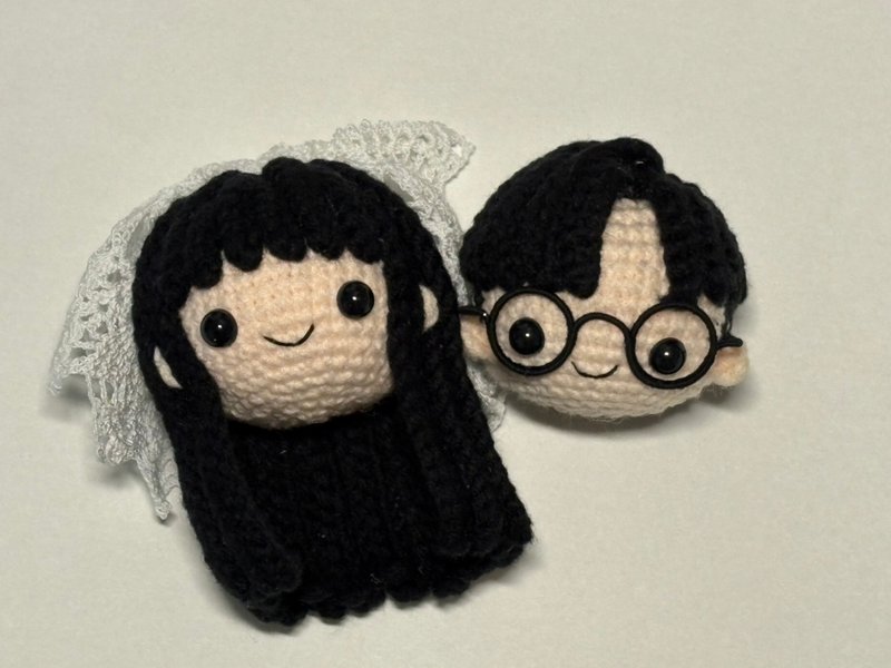 小俩口毛线团子/新娘/新郎/夫妻/情侣/纪念 - 玩偶/公仔 - 其他材质 