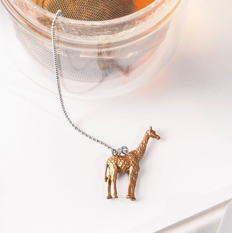 01LIV不锈钢滤茶器 CHICHI滤茶球 长颈鹿吊饰 原创设计动物茶滤 - 茶具/茶杯 - 不锈钢 金色