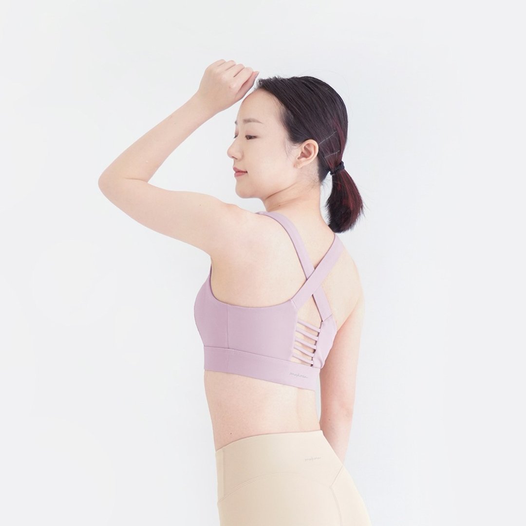 【Mukasa】DURABLE 宽肩乐谱运动内衣 - 芝兰紫 - MUK-24033 - 女装运动内衣 - 其他材质 紫色