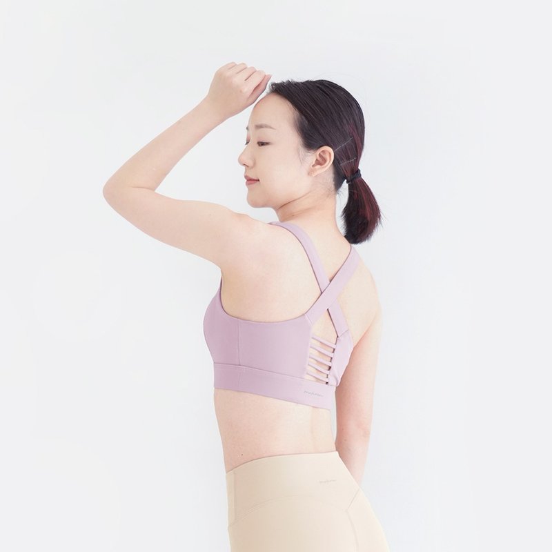 【Mukasa】DURABLE 宽肩乐谱运动内衣 - 芝兰紫 - MUK-24033 - 女装运动内衣 - 其他材质 紫色