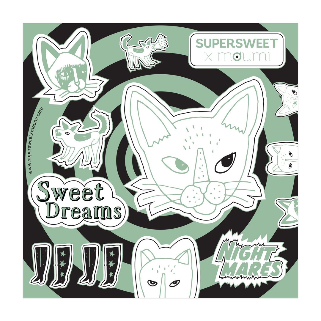 Nightmares/Sweet Dreams 插画贴纸 - 贴纸 - 纸 绿色