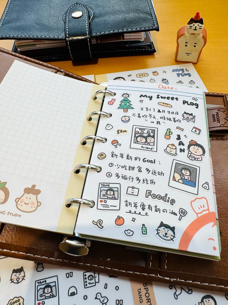 【唐小糖】主题贴纸4款手帐贴纸 - 纸胶带 - 其他材质 多色