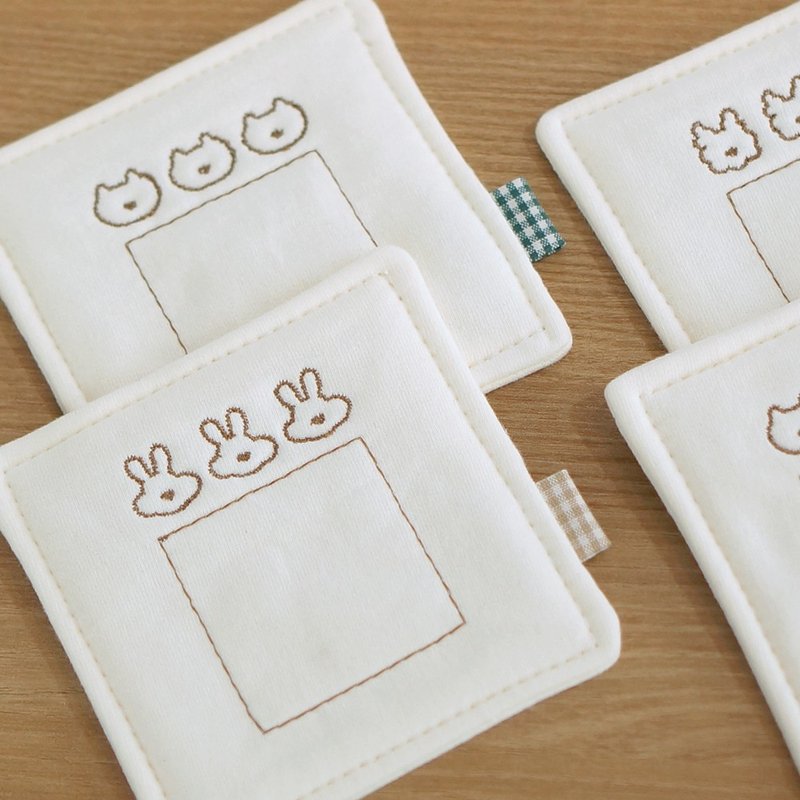 软奶油杯垫 - 杯垫 - 棉．麻 白色