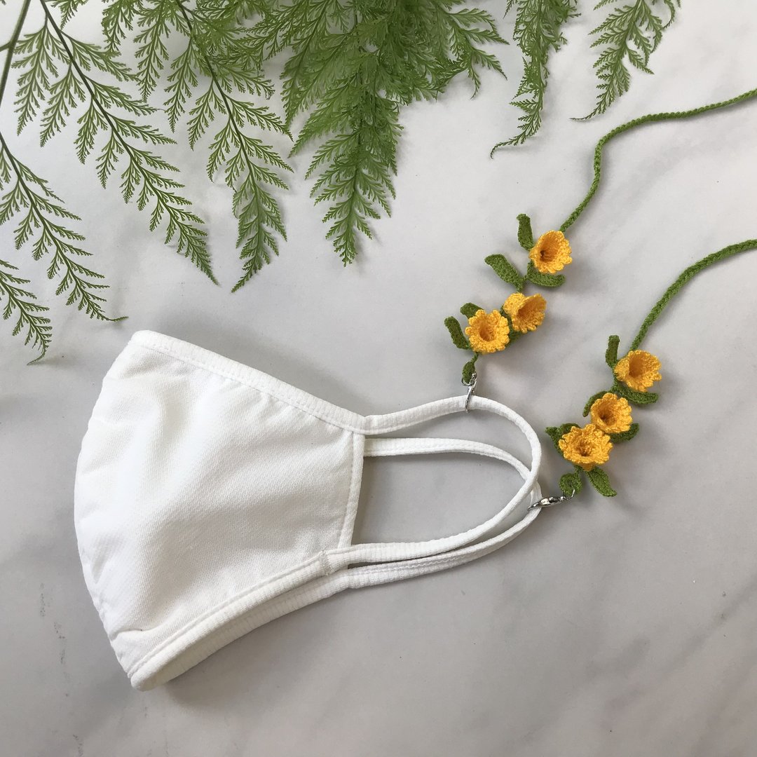 口罩鍊、眼鏡鍊兩用 Mask Chain Lily of the valley YELLOW - 口罩 - 贵金属 黄色