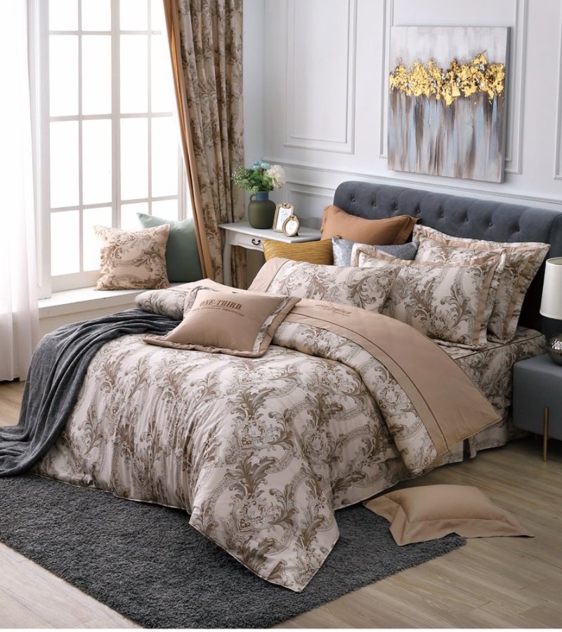 【R886 古典宫廷】100% 40支精梳棉 两用被 - 寝具 - 棉．麻 卡其色